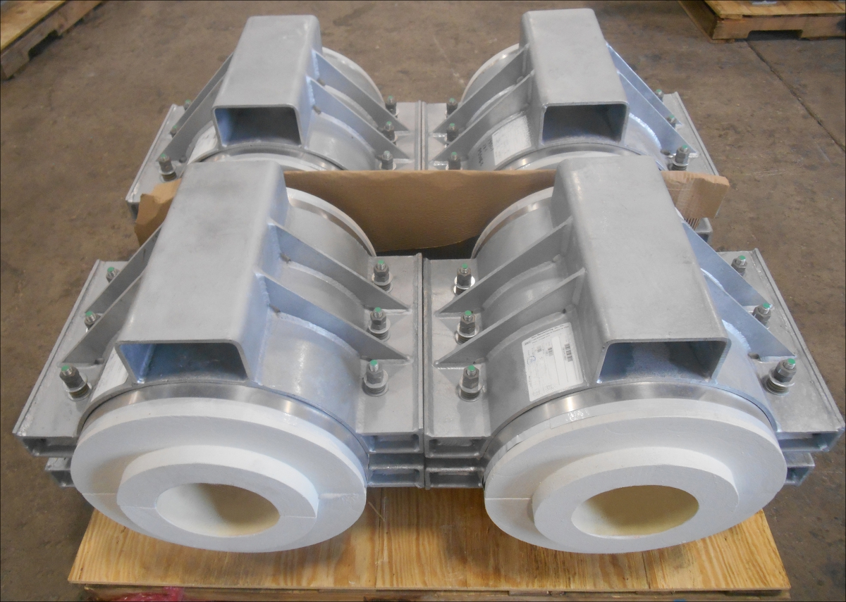 Guided Polyurethane Pipe Supports Ready for Shipping