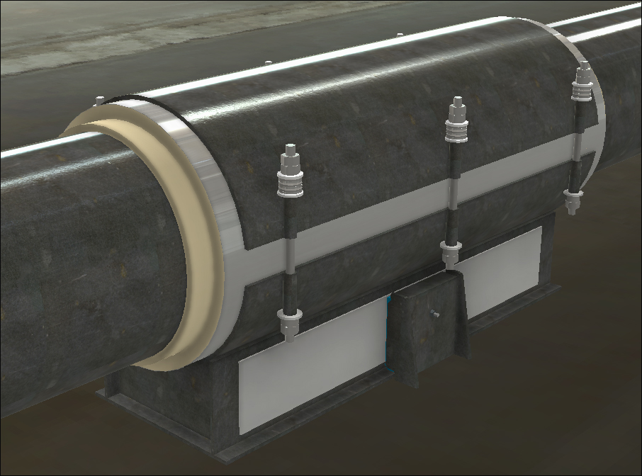 3D pipe support installed on pipeline