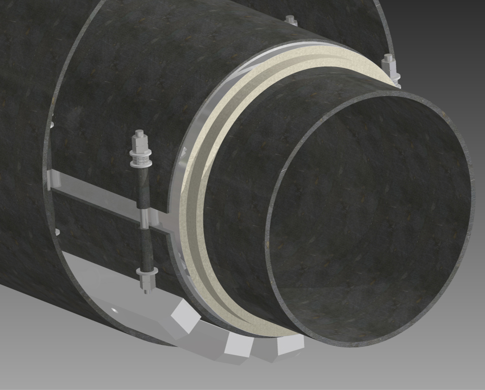 3D image of pipe support in culvert