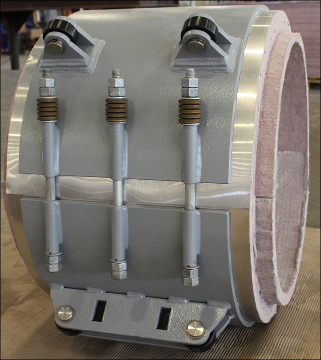 Pyrogel pipe support with rollers