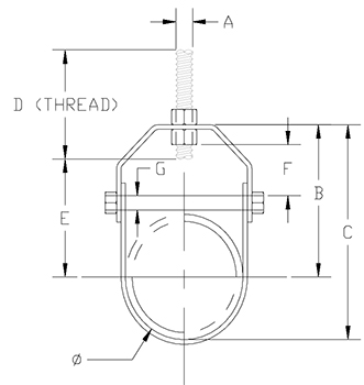 adjustable clevis hanger drawing