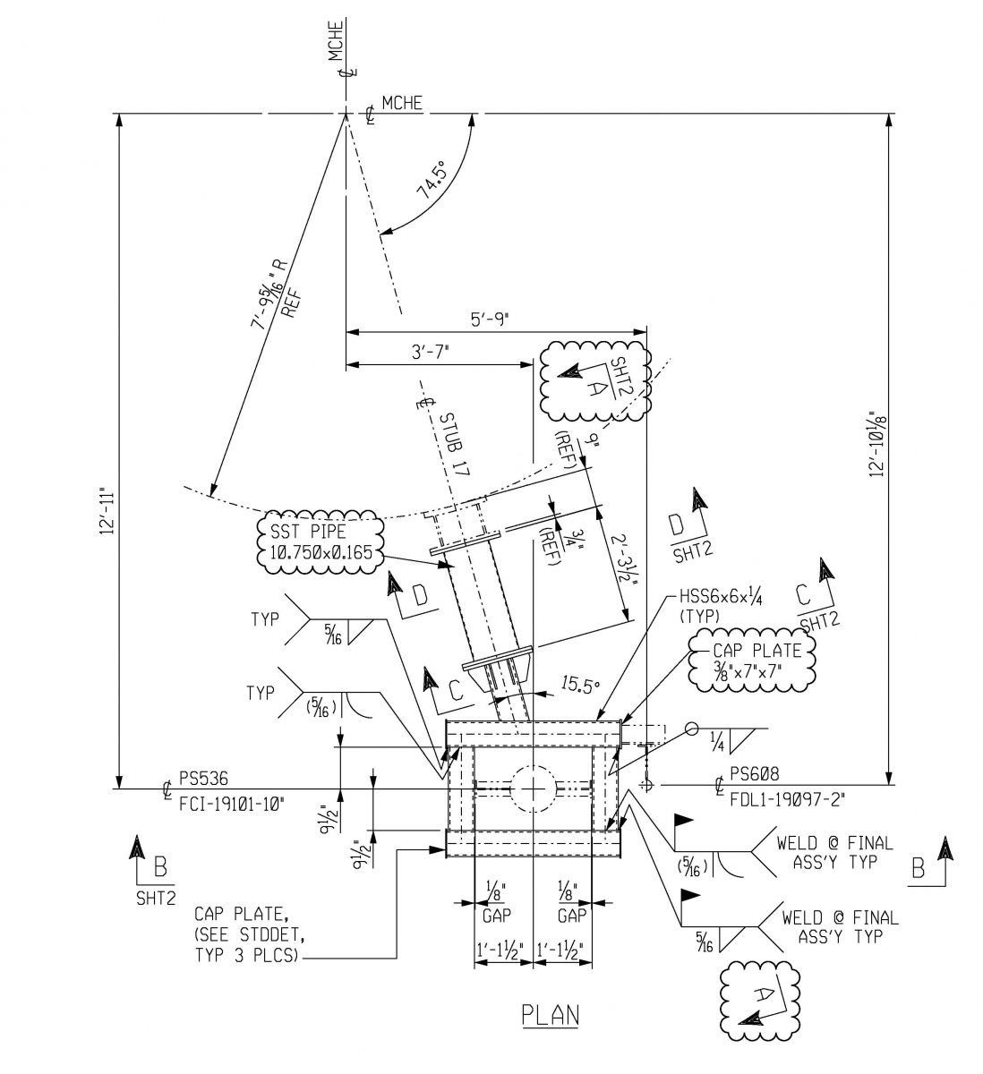 Drawing of Fabricated Steel