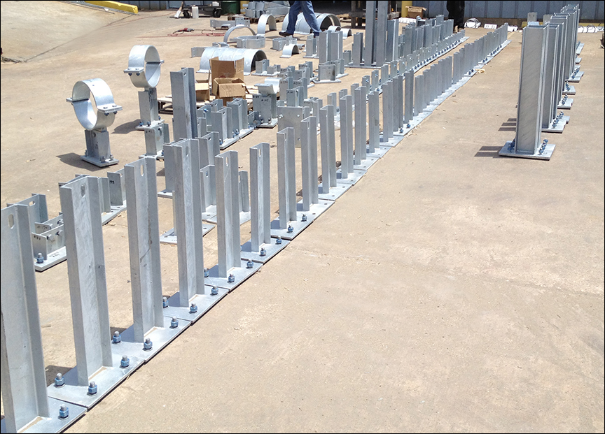 Assorted Fabricated Steel Pipe Supports