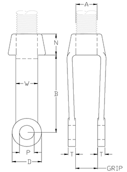 forged steel clevis drawing
