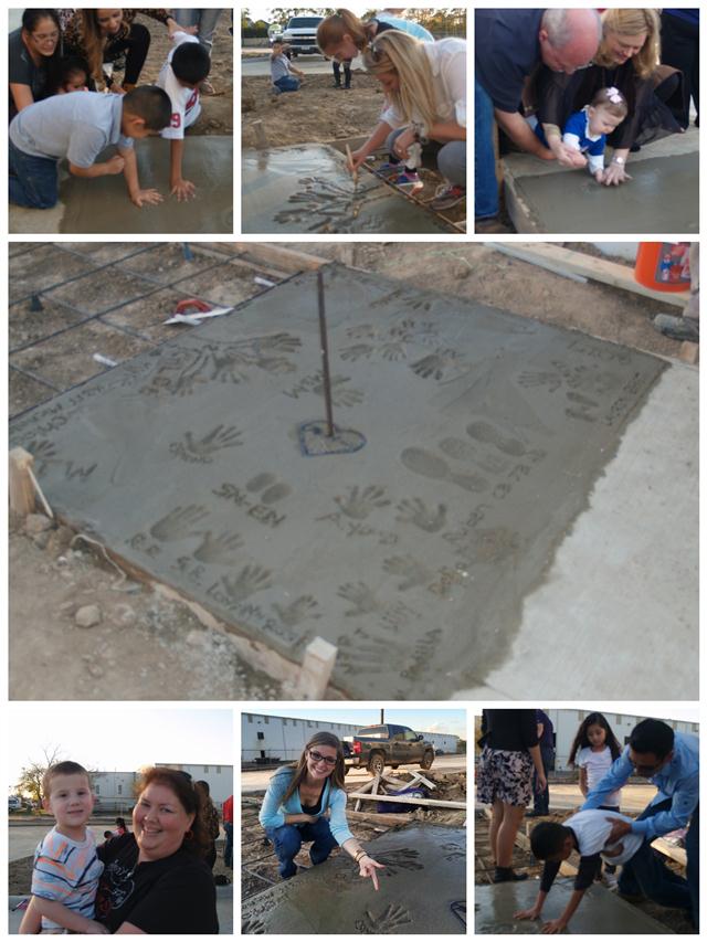 handprint ceremony at Rilco' s new headquarters