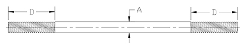 machine threaded rods drawing