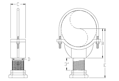 pipe saddle support drawing